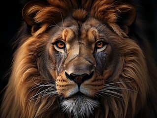 Fototapeta premium Beautiful lion king face