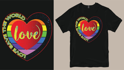 Valentine's Day t-shirt design. Hear t-shirt design.
