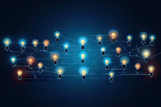 Light Bulbs on Black Background, Simplifying the Complex, Confusion Clarity, Idea Concept