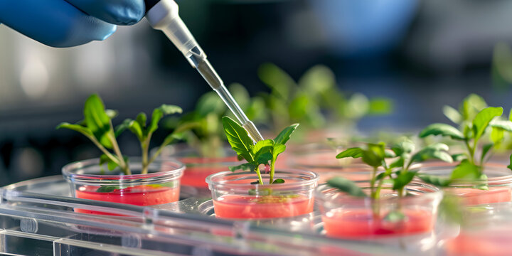 Biological laboratory, photosynthesis, chlorophyll absorbs energy from blue- and red-light waves, and reflects green-light waves, making the plant appear green