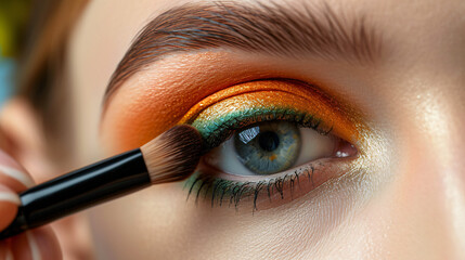 Eyeshadow applying makeup for eyes
