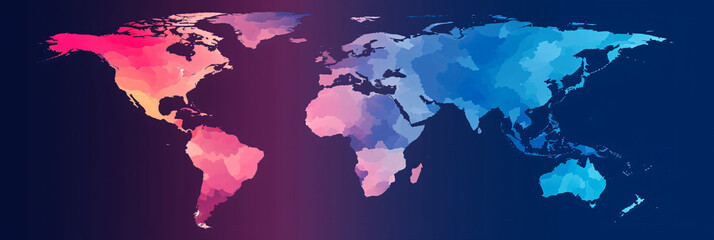 World map background gradient - obrazy, fototapety, plakaty