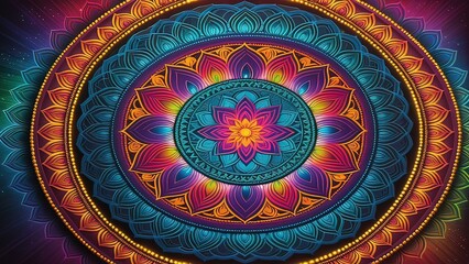 Radiant Mandala Artistry: A Symphony of Colors and Patterns in the Cosmos