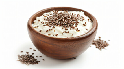 Flaxseed yogurt in bowl