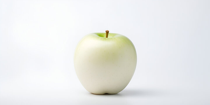 Fresh white apple isolated on a white background, apple fruit on white background, 
