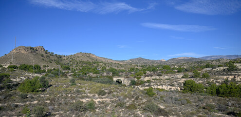 Fototapeta na wymiar Semi-arid landscape in Alicante province, Spain