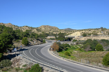 Semi-arid landscape in Alicante province, Spain