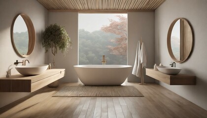 Modern Minimalist Style Bathroom - Japanese or Eastern Inspired Interior Design - Bathroom with Zen-styled Atmosphere