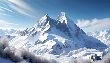 Fototapeta premium snow covered mountains in winter