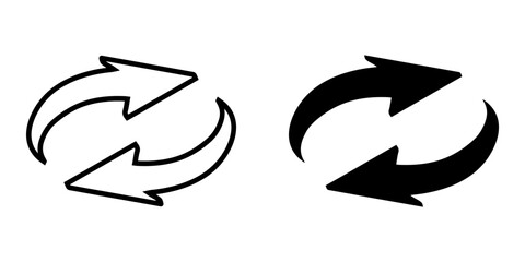 Fototapeta premium Repeat icon vector. Refresh icon sign symbol vector. Reload arrow vector icon illustration isolated on white background