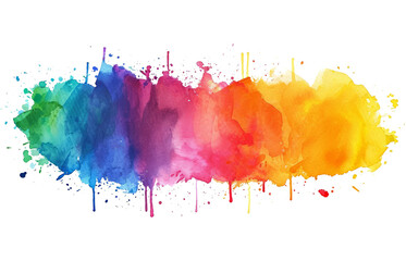 Bright colorful watercolor stain splash splatter brush stroke