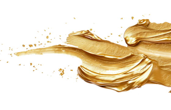 Collection of gold paint, brush stroke