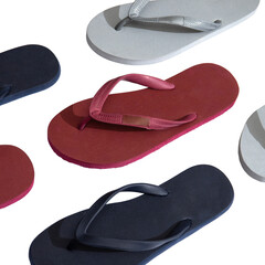 Isolated Flip-Flops in PNG. Transparent Rubber Slippers Collection