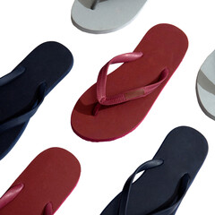 Isolated Flip-Flops in PNG. Transparent Rubber Slippers Collection