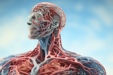 Explore the intricacies of the human body with this state-of-the-art 3D rendered illustration - obrazy, fototapety, plakaty