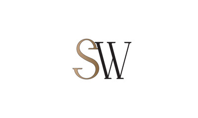 SW, WS, S, W Abstract Letters Logo Monogram	
