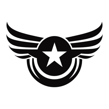 black and white fictional air force logo