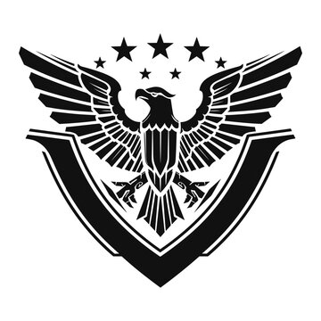 military emblem eagle with stars