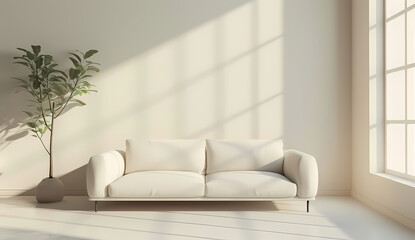 Fototapeta premium Contemporary Living Room with Comfortable Furniture and Stylish DesignContemporary Living Room with Comfortable Furniture and Stylish Design