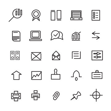 Computer Office Finance Accounting and technology icon set