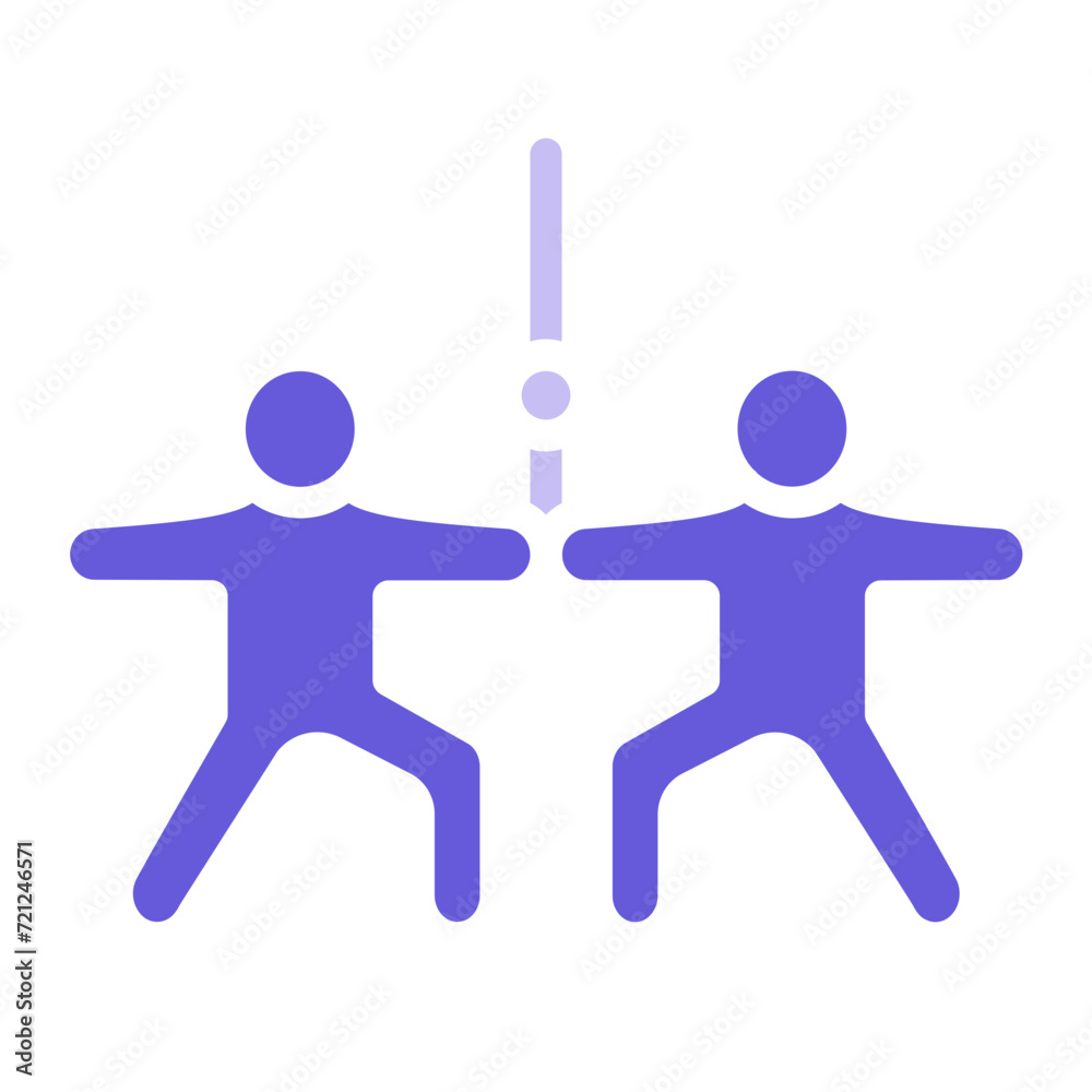 Sticker sword fighting icon of physical fitness iconset.