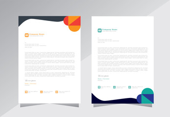 letterhead design templates. letter head template for your project, modern and simple letterhead design, a4 letterhead template with blue and red color - vector eps 10
