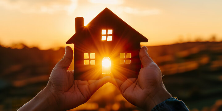 Couple cherishing their First house concept