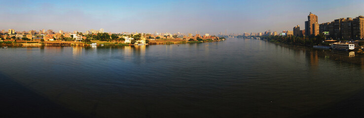 Fototapeta na wymiar Panorama of Nile river, Cairo, Egypt
