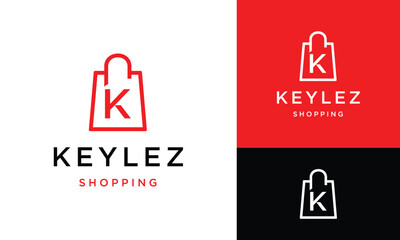 Vector k letter shop shopping bag logo vector suitable for shopping logo	
