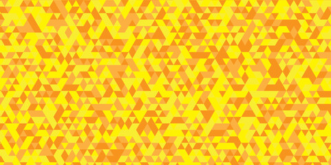 Abstract geometric orange background seamless mosaic and low polygon triangle texture wallpaper. Triangle shape retro wall grid pattern geometric ornament tile vector square element.