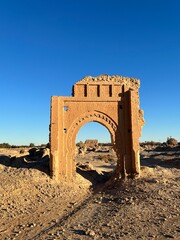ancient ruins of a Kazbah in the Sahara, Morocco