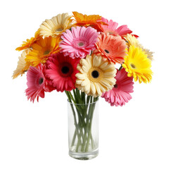flower - bouquet of Gerbera Daisies in shades of orange, yellow, and pink