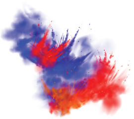 colorful ink splashes on white