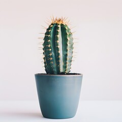 stylish home decoration of cactus houseplant in a minimalist pot