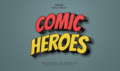 Comic Heroes Editable Text Effect Style 3d Comics - obrazy, fototapety, plakaty