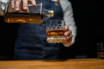 Businessmen in suits drinking  Celebrate whiskey