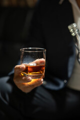 Businessmen in suits drinking  Celebrate whiskey