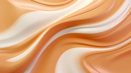 Fototapeta premium Melted Caramel Texture Ice Cream Waves Smooth