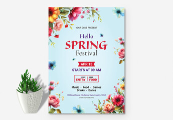 Spring Festival Poster Flyer Layout