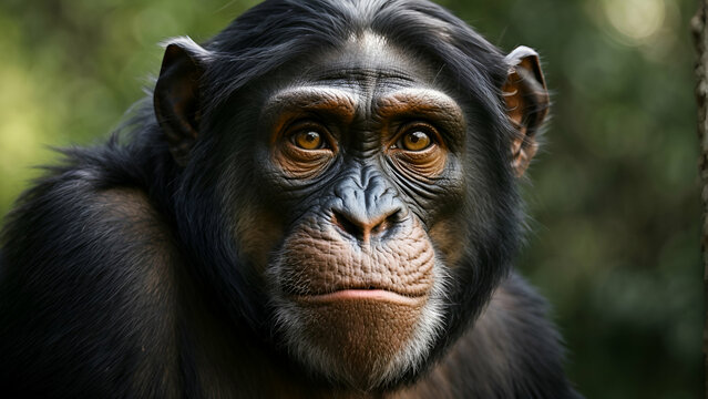 the inteligent gaze of a chimpanzee