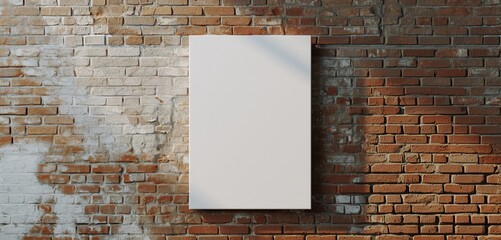 Canvas frame mockup against a textured brick wall.