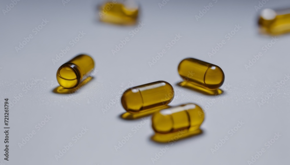 Sticker A bunch of yellow pills on a white background