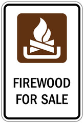 Campfire safety sign firewood for sale