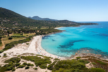 Fototapeta na wymiar Turquoise Waters, Plage de Bodri, Corsica, France