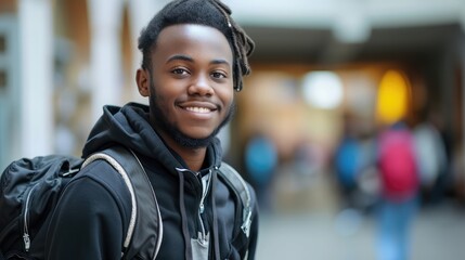 Young African-American student in university
