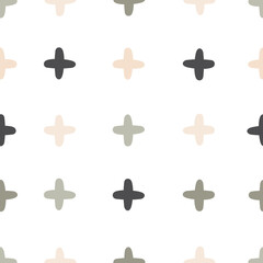 Scandinavian boho color cross stitch, seamless pattern scrapbook paper design, nursery png icon doodle