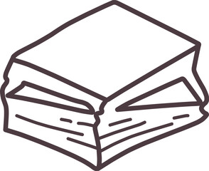 シンプルにデフォルメした手描きの積んである紙のイラスト