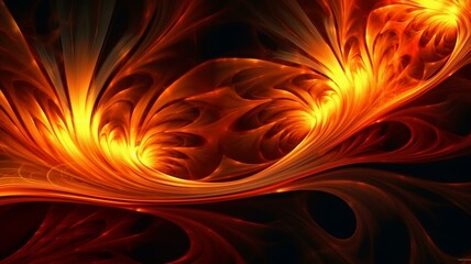 Fototapeta premium Abstract Yellow Orange Fractal Background