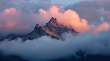 Italy trending alto adage clouds over Cimon - obrazy, fototapety, plakaty