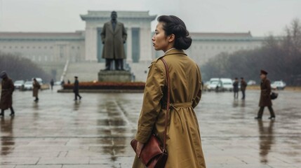 North Korean Woman in Pyongyang, North Korea